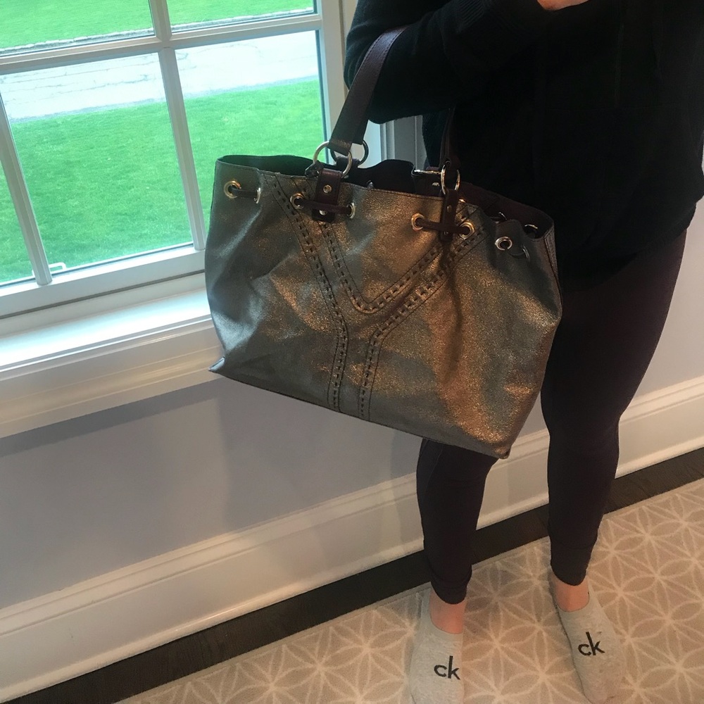 Reversible authentic YSL unstructured bag